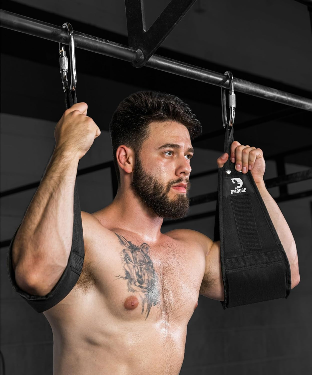 Hanging Ab Straps for Pull up Bar & Core Strength Training - Soft Padded Exercise Straps for Ab Swing & Leg Raises, Hang Bar Strap with 2 Steel Carabiners - Abs Equipment for Home & Gym